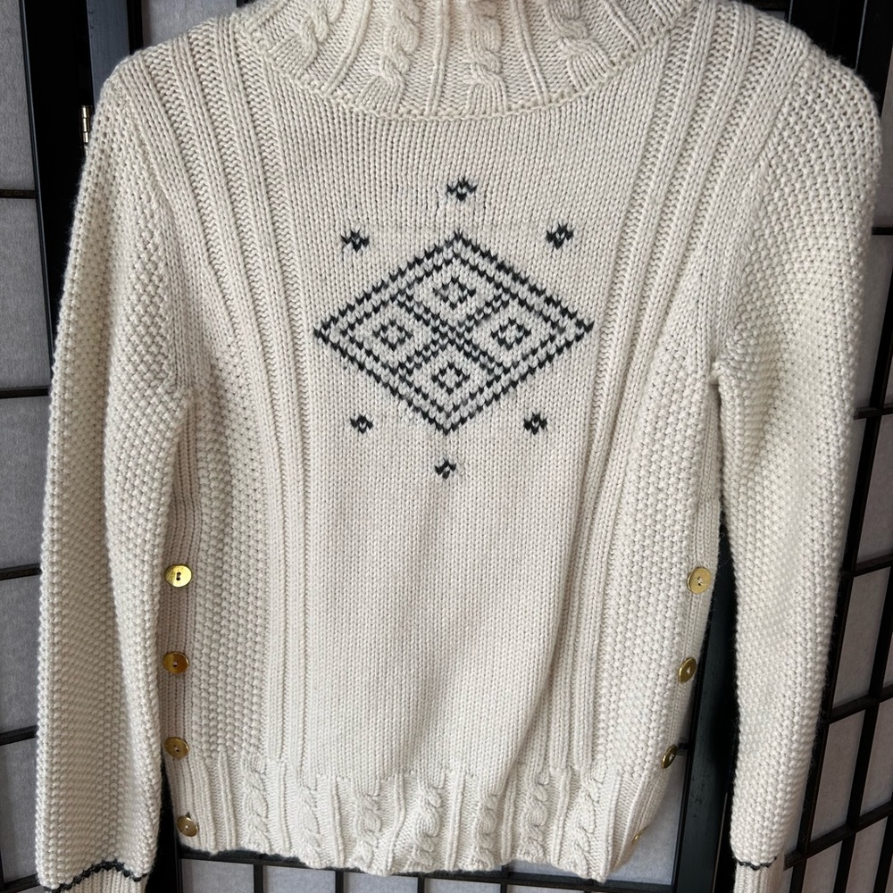 The Reeds J. Crew Womens Turtleneck Christmas  Sweater Fair Isle Wool Blend